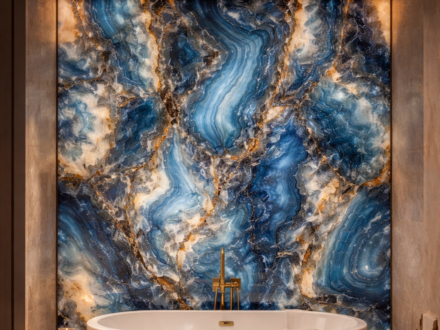 Bespoke semi-precious stone surface by Gemvera Stones