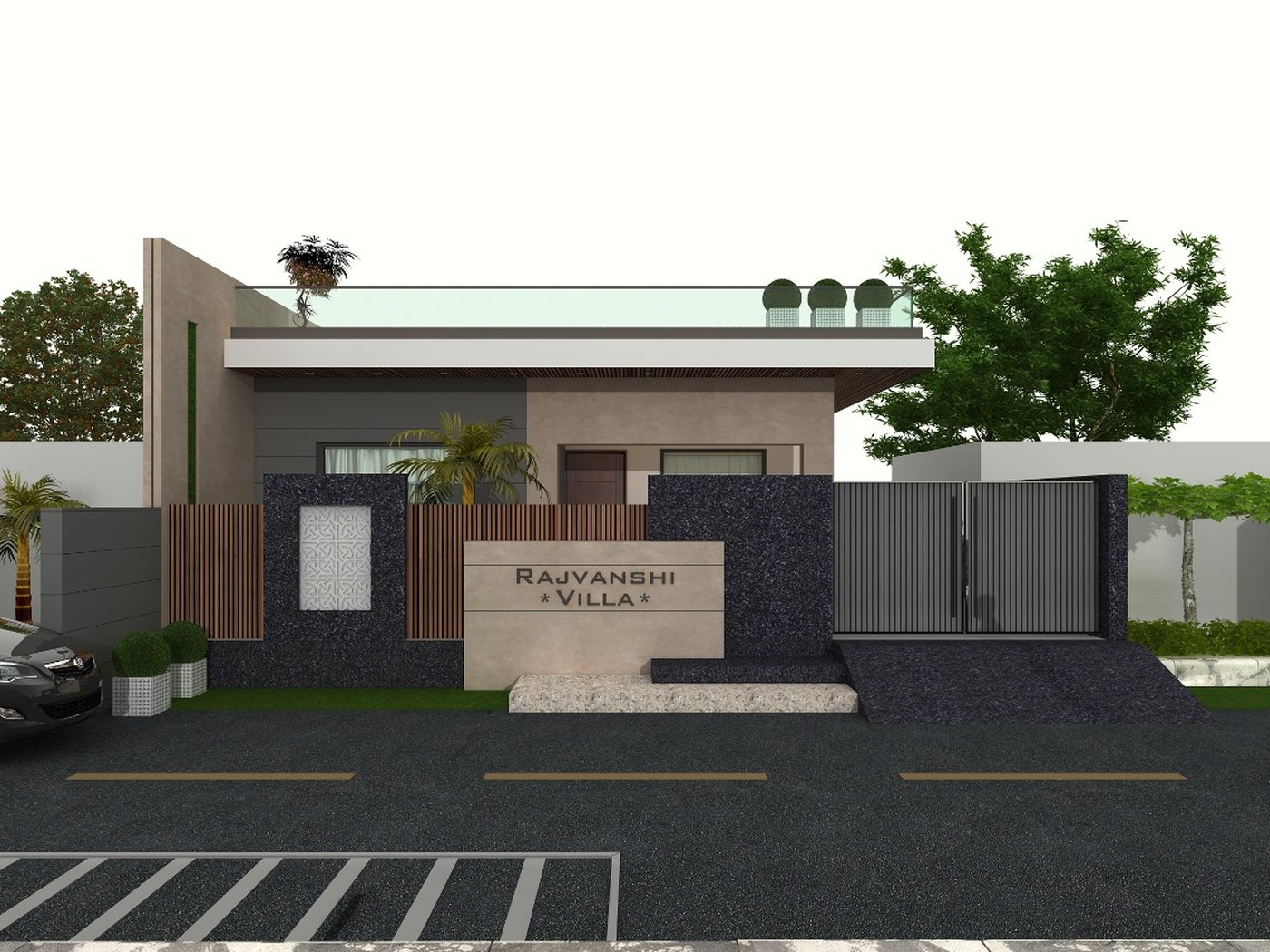Gated Residence — Exterior & entrance design